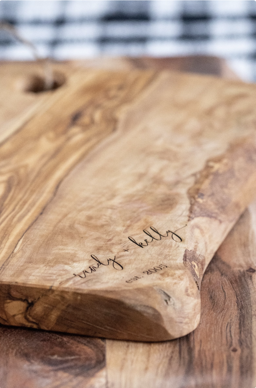 Engraved chopping board