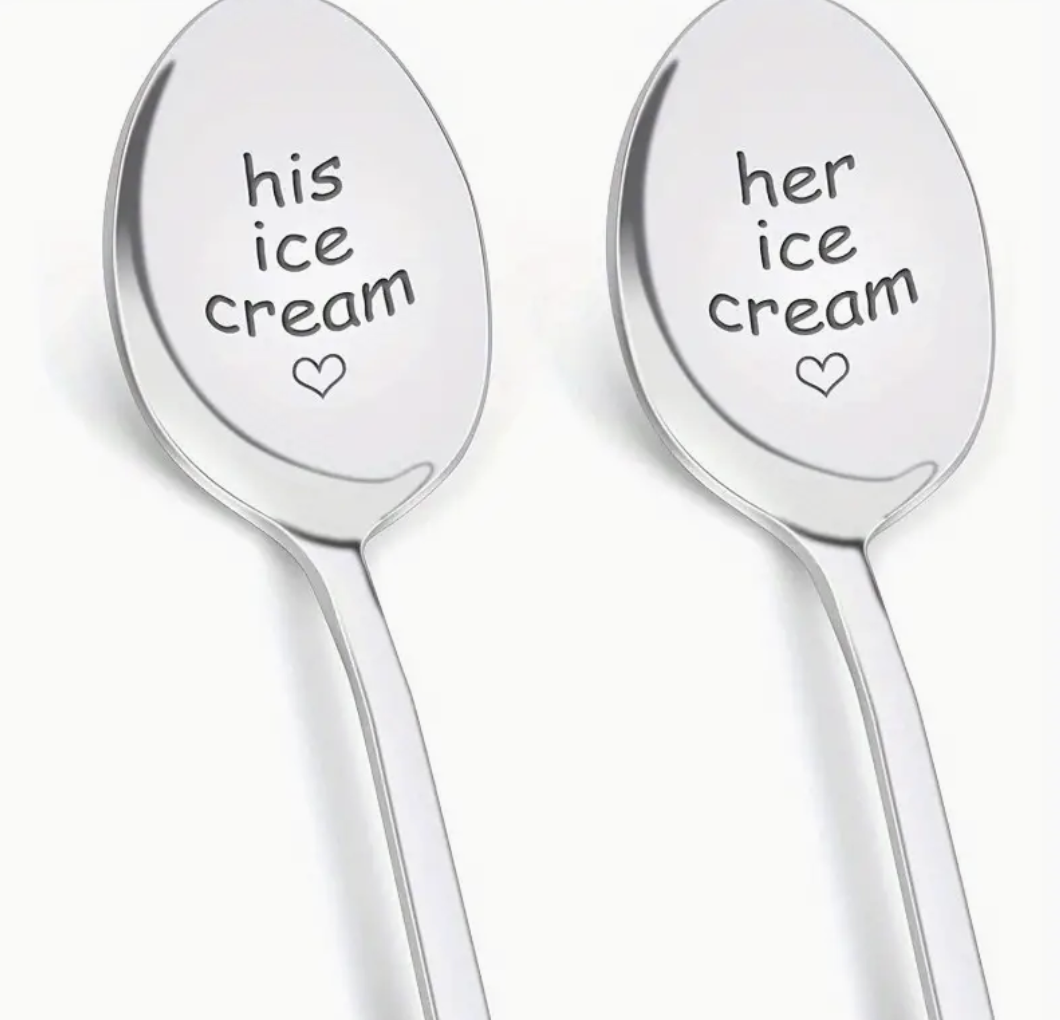 His+Her ice cream spoons