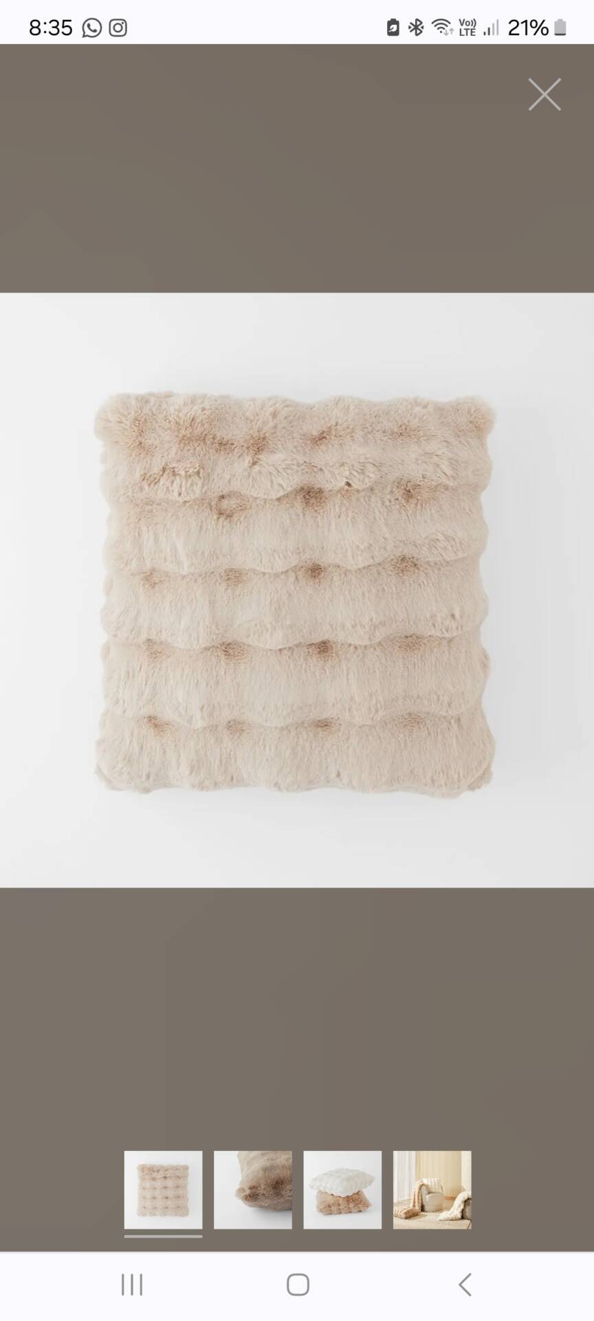 Malmo Fur Cushion - Pumice