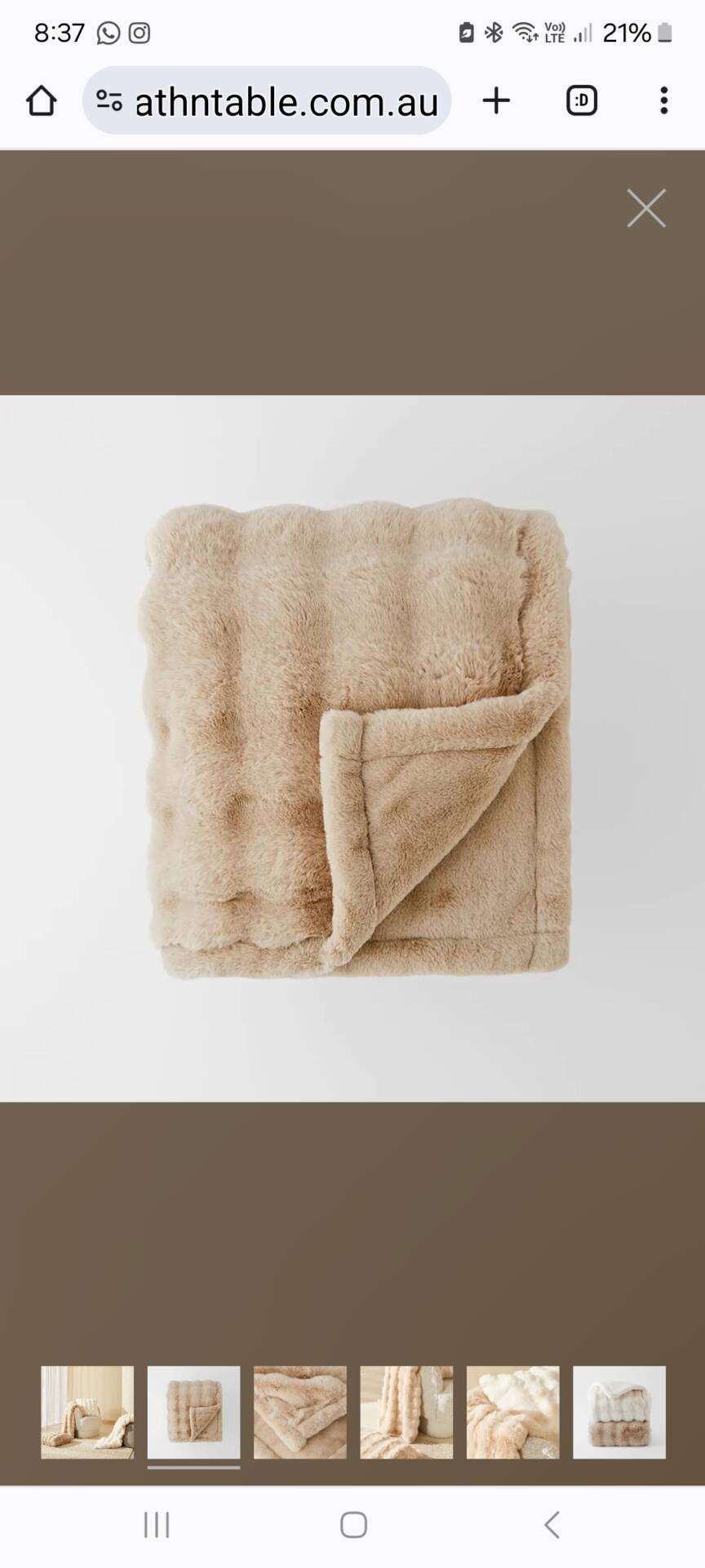 Malmo Fur Throw - Pumice MORGAN & FINCH