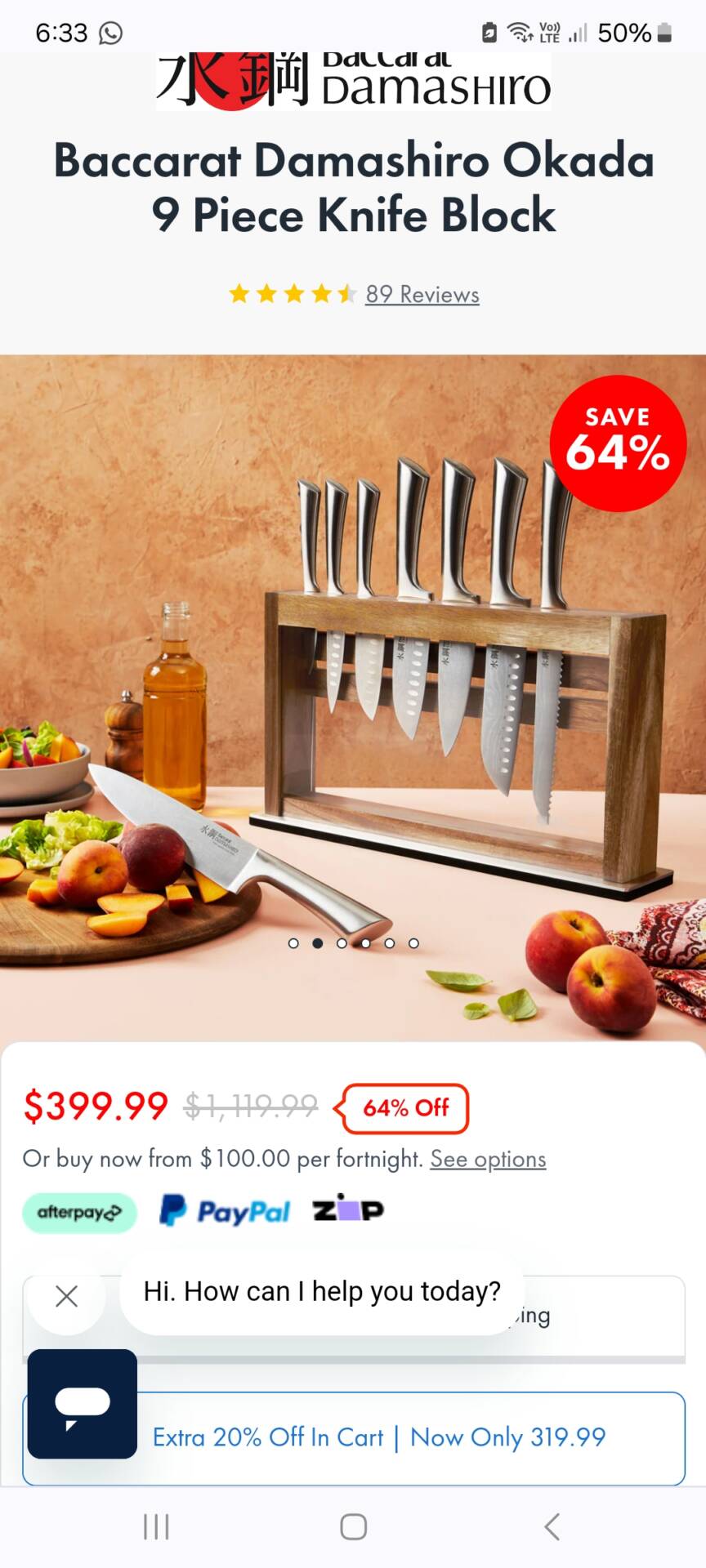 Baccarat Damashiro Okada 9 Piece Knife Block