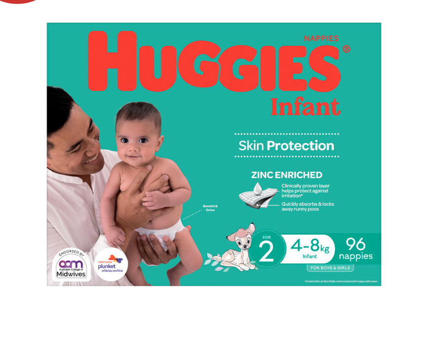 Size 2 infant Huggies nappies