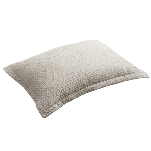 Flax Aspen Quilted Cotton Standard Pillowcase