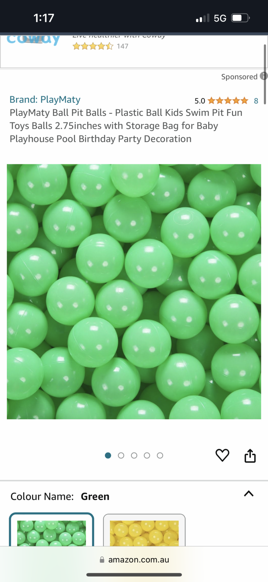 Green extra balls for ball pit