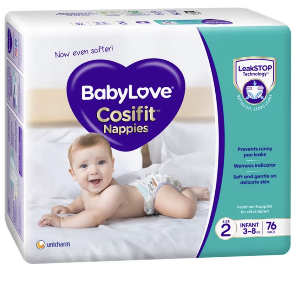 Babylove Cosifit Nappies - Infant Jumbo 76 Pack