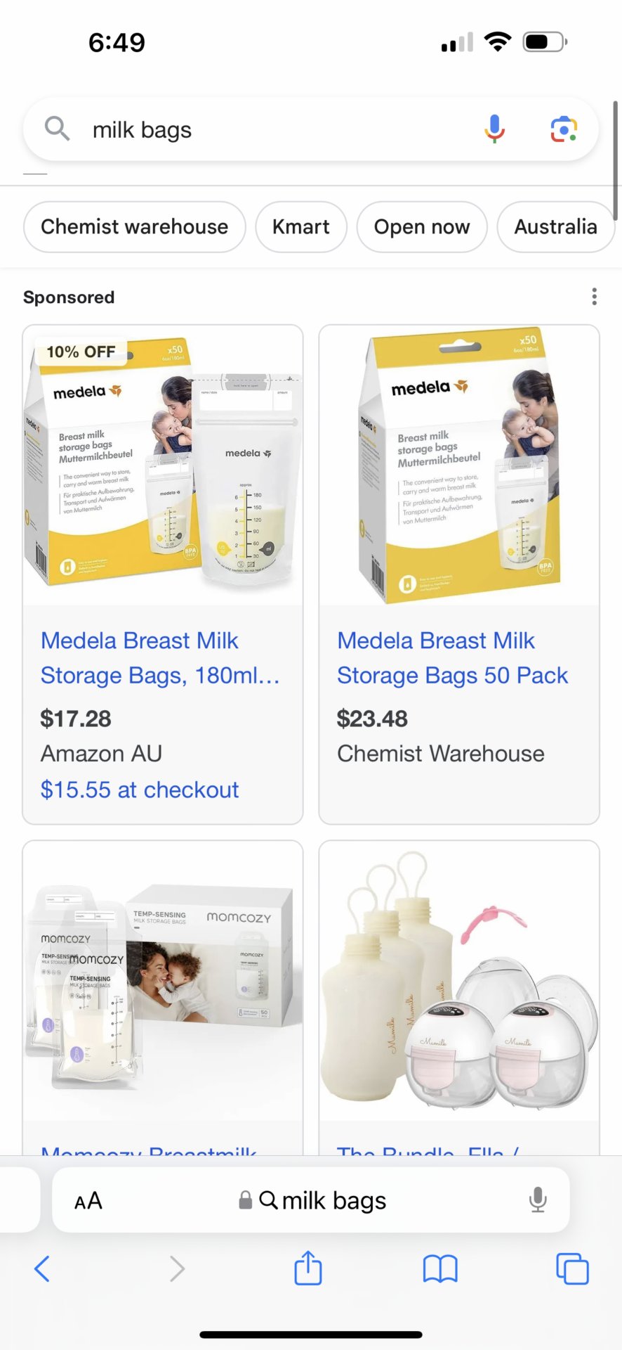 Medela milk bags