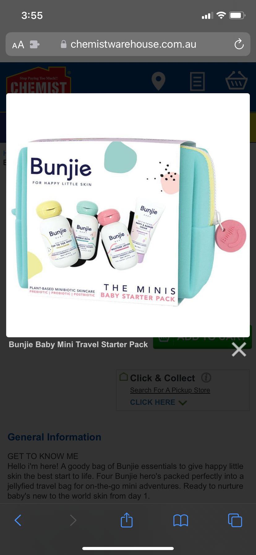 Bunjie baby skincare pack ( Chemist Warehouse )