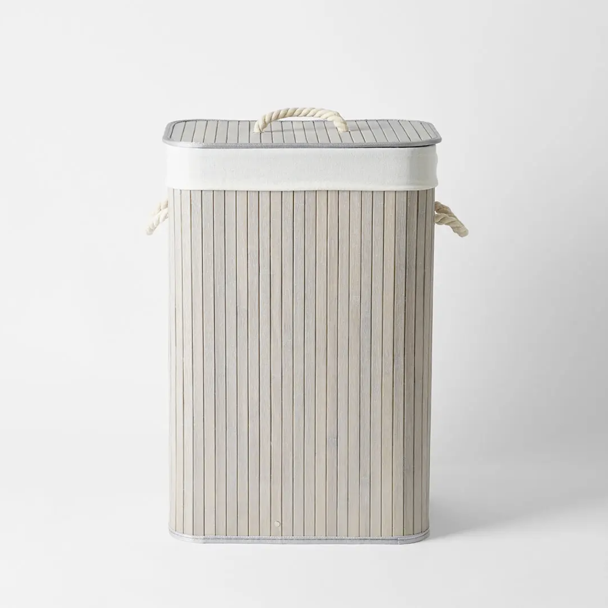 Morgan & Finch Collapsible Bamboo Hamper - French Grey