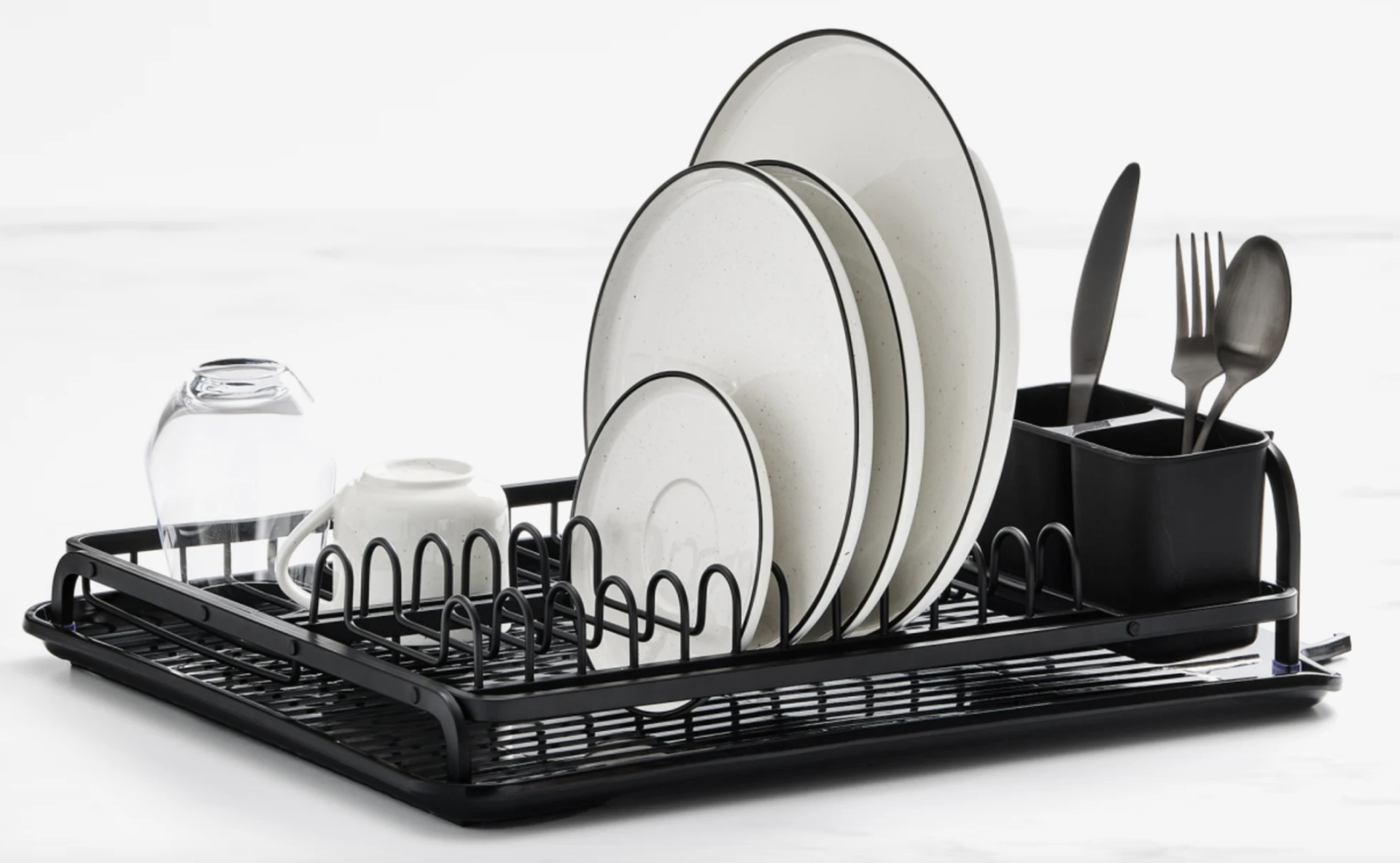 Kitchen Pro Tidy Aluminium Dish Rack Black