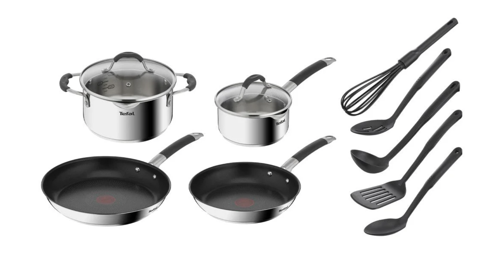 Tefal Illicio Stainless Steel Induction 4 piece Set + Bonus Utensils