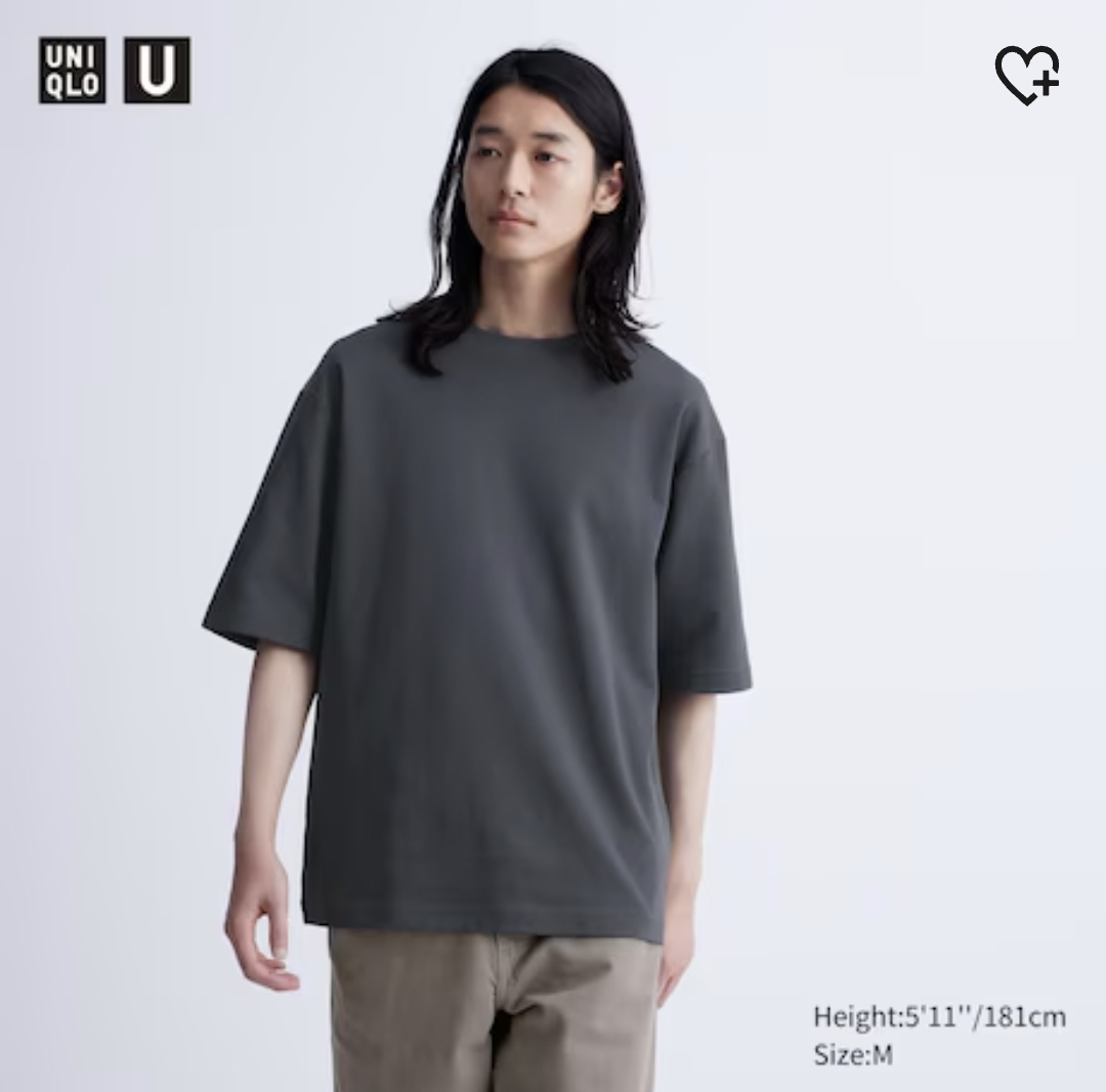 ✅️ Uniqlo AIRism Oversized Crew Neck T-Shirt