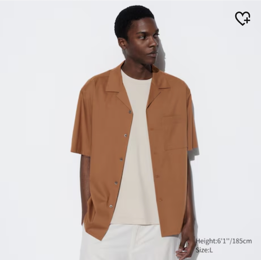 ✅ Uniqlo Modal Open Collar Shirt