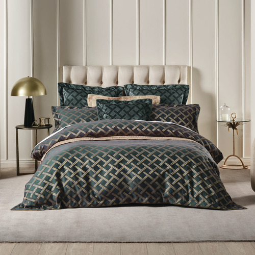 Slate Valeria Cotton-Blend Quilt Cover Set