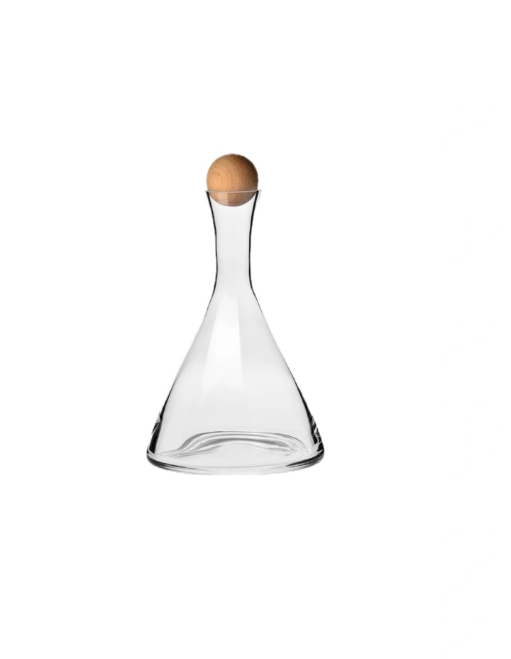 Krosno Connoisseur 1L Wine Decanter Beechwood Stopper Gift Boxed