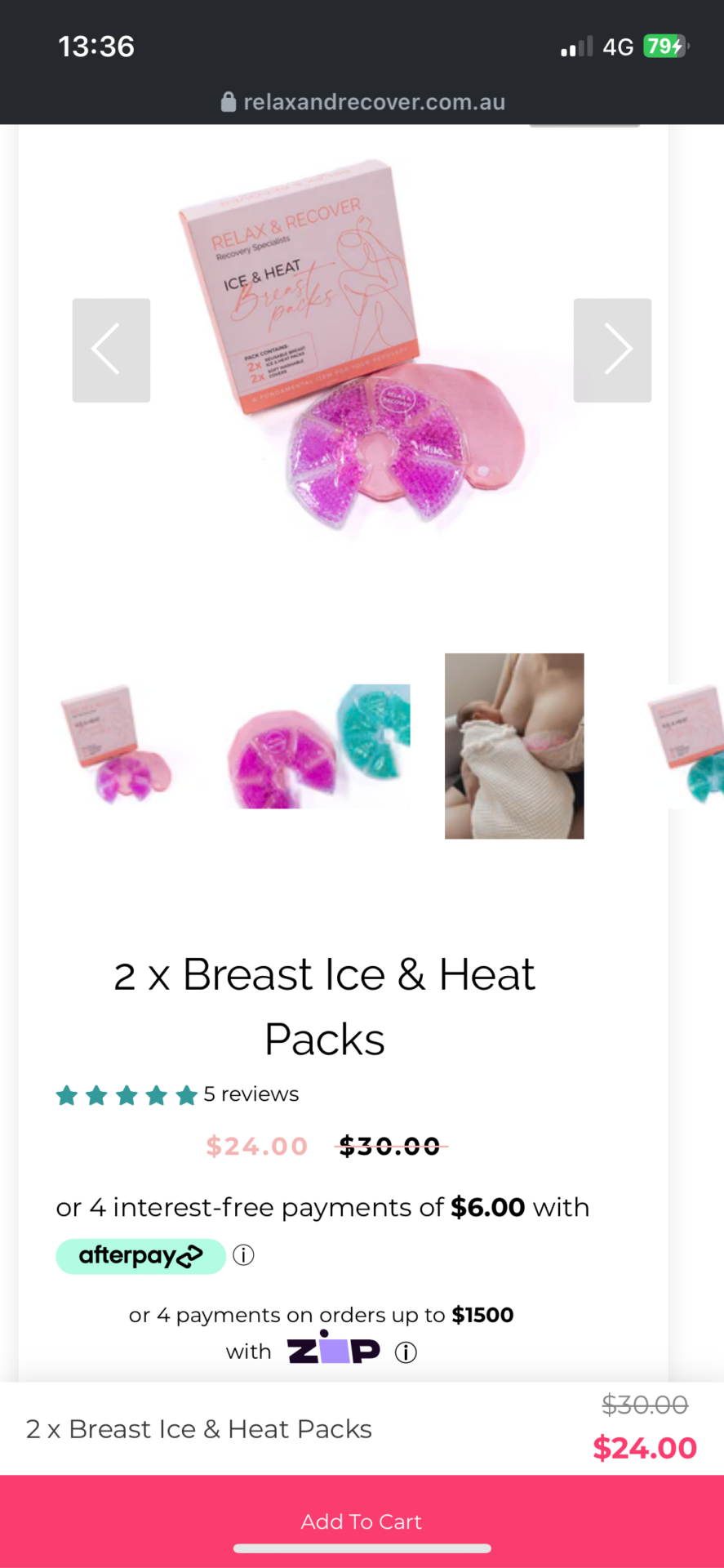 Breast ice and heat packs