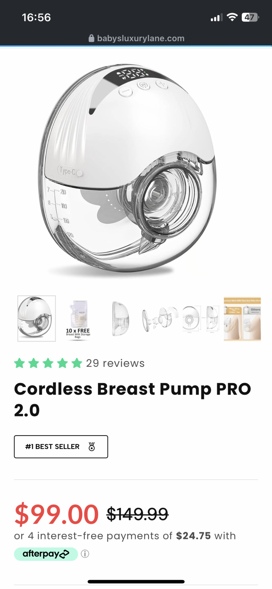 Hand free breast pump