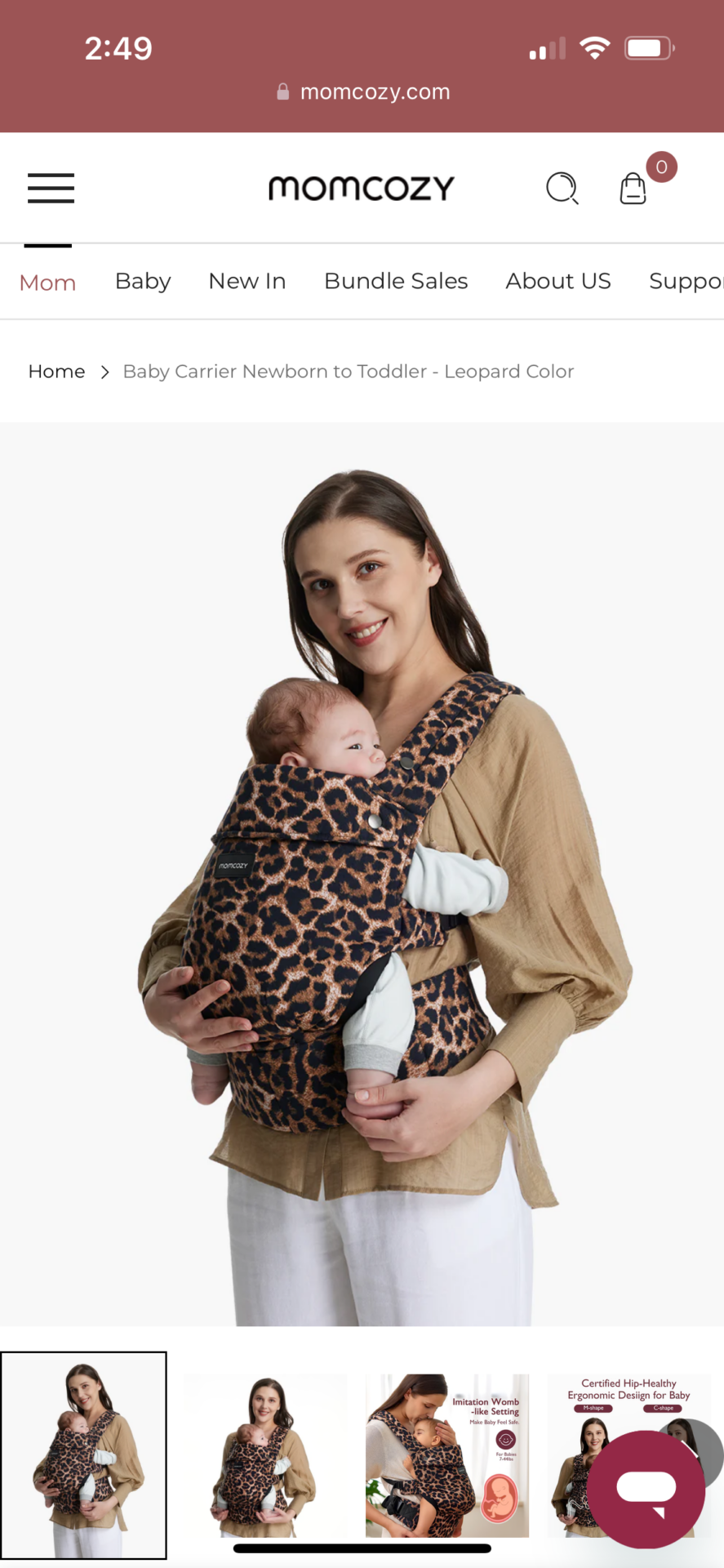 Leopard print baby carrier