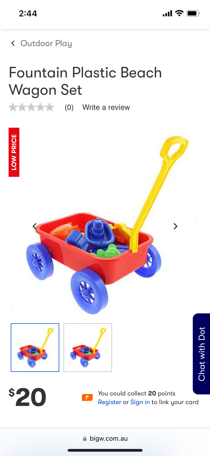 Beach trolley and toys