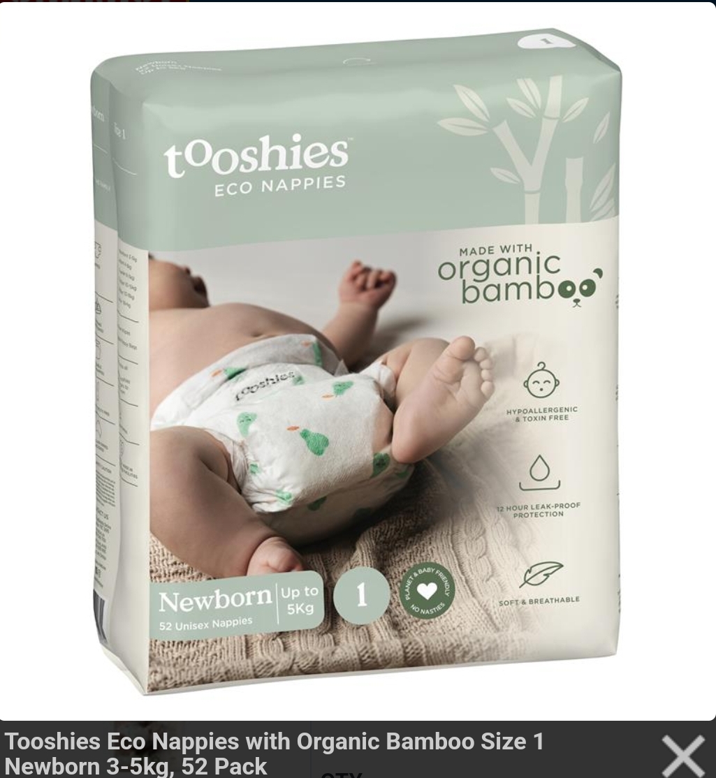 Size 1 Newborn Biodegradable Nappies