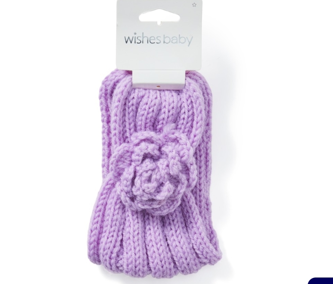 Lilac Knitted Baby Headband