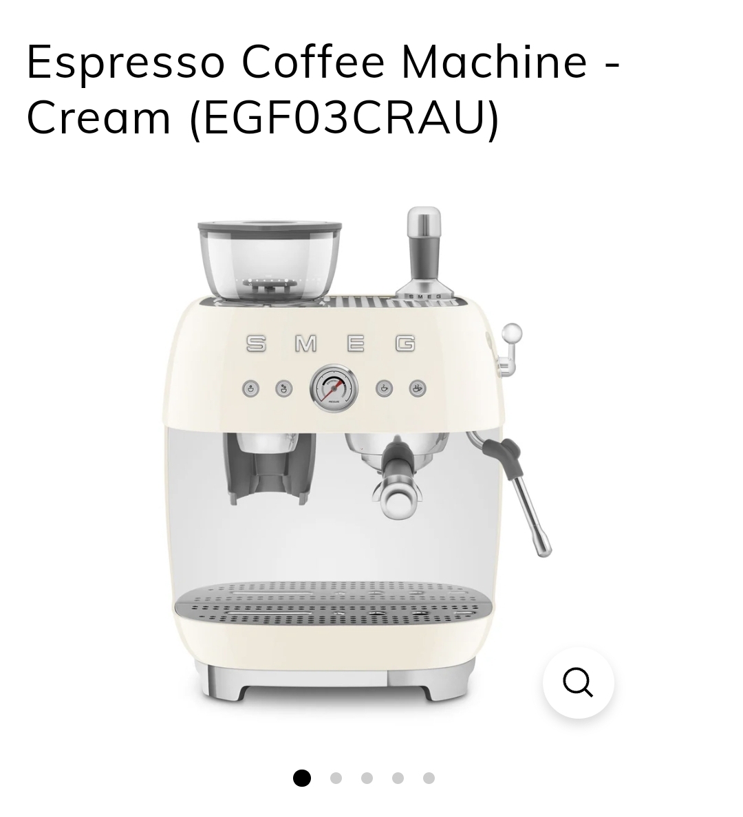 Espresso Coffee Machine - Cream