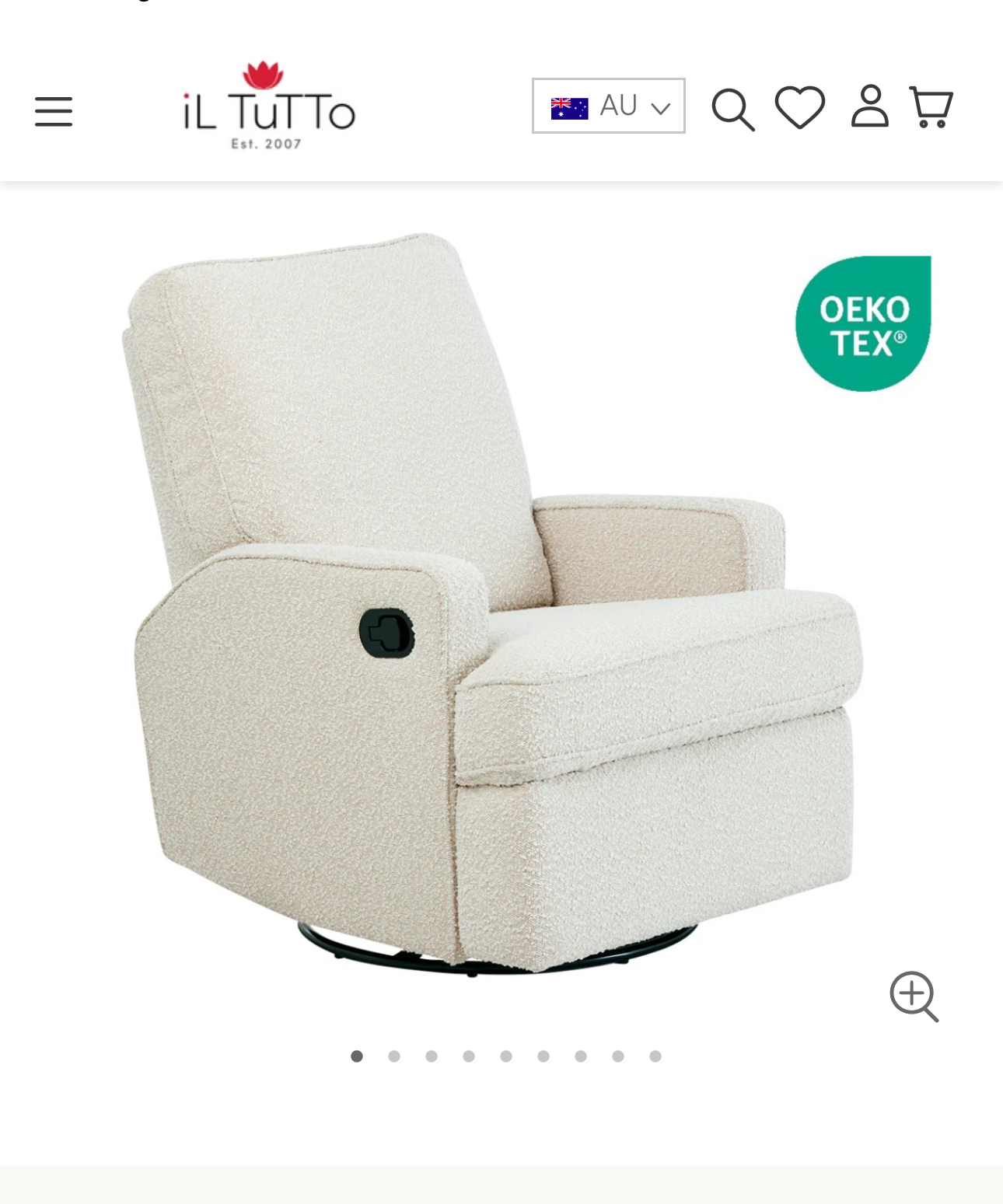 Quinn Recliner Glider Nursery Chair in Vanilla Bouclé