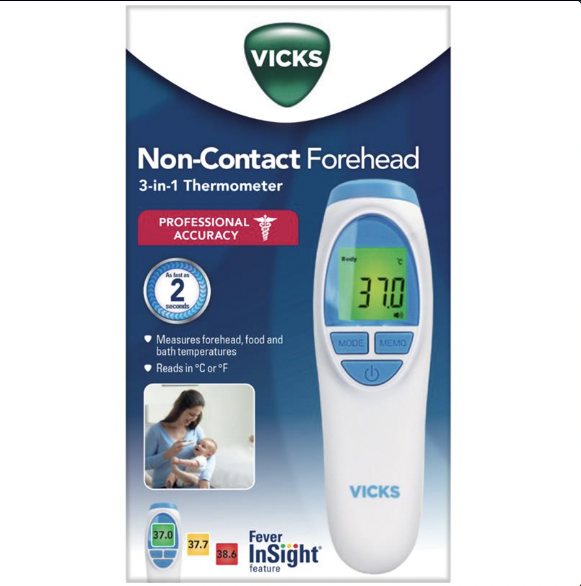 Vicks Non-Contact Forehead 3-In-1 ThermometerVicks Non-Contact Forehead 3-In-1 ThermometerVicks Non-Contact Forehead 3-In-1 Thermometer                                              Vicks Non-Contact Forehead 3-In-1 Thermometer                                                                                          Vicks Non-Contact Forehead 3-In-1 Thermometer                                                                                          Vicks Non-Contact Forehead 3-In-1 Thermometer                                             	 Vicks Non-Contact Forehead 3-In-1 Thermometer