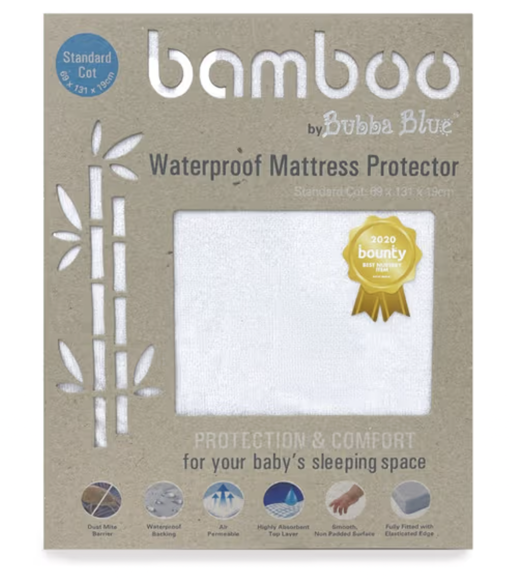 Bubba Blue Bamboo Mattress Protector Cot Standard