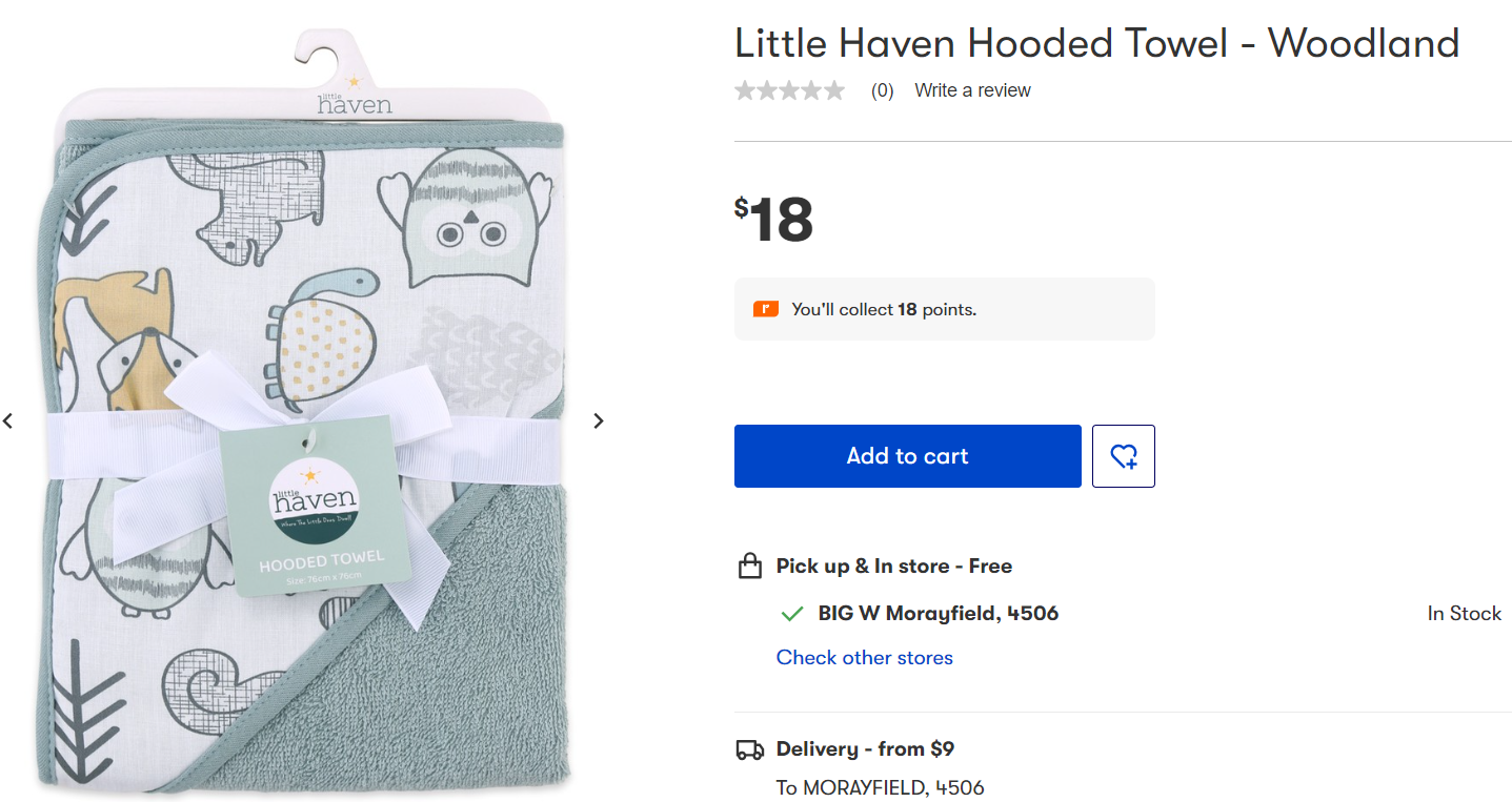 Little Haven Hooded Towel - Woodland