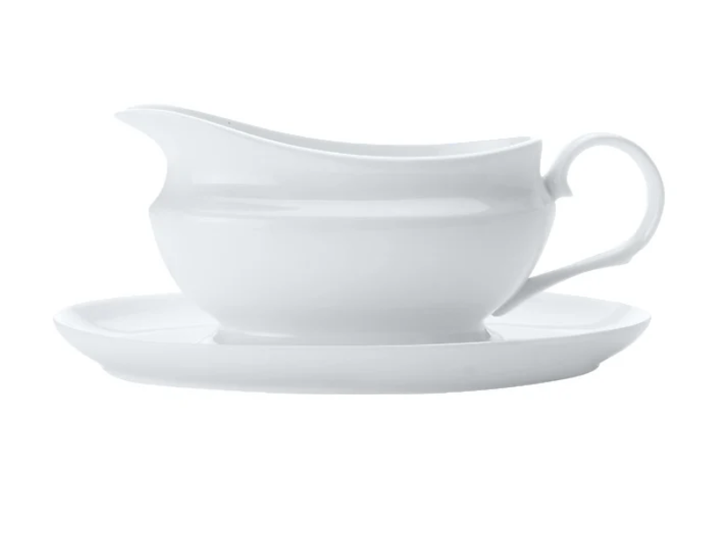 White Basics Gravy Boat & Saucer 550ML