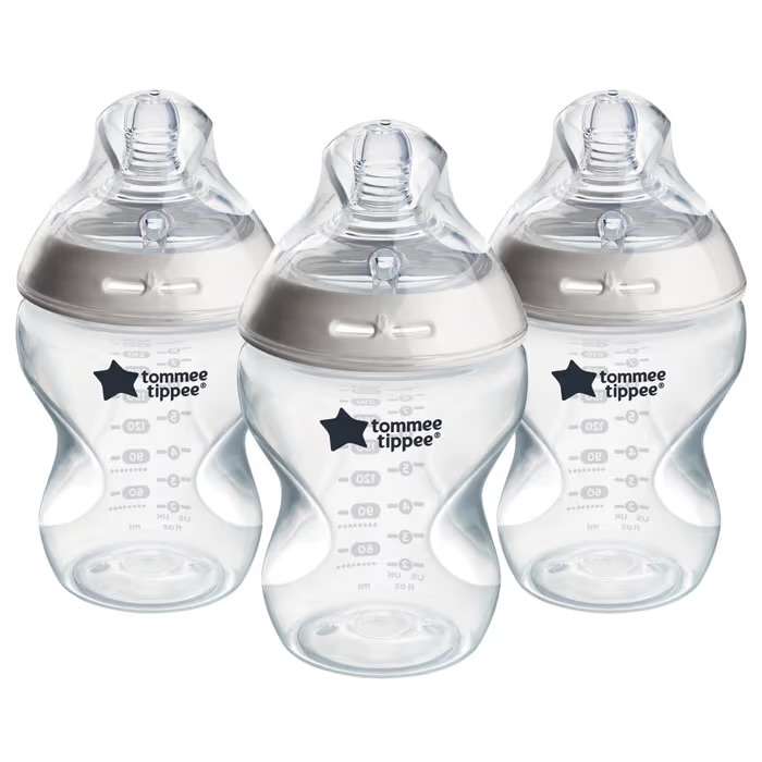 Tommee Tippee Natural Start Anti-Colic Bottle With Slow Flow Teats 260Ml 0M+ - 3Pk White