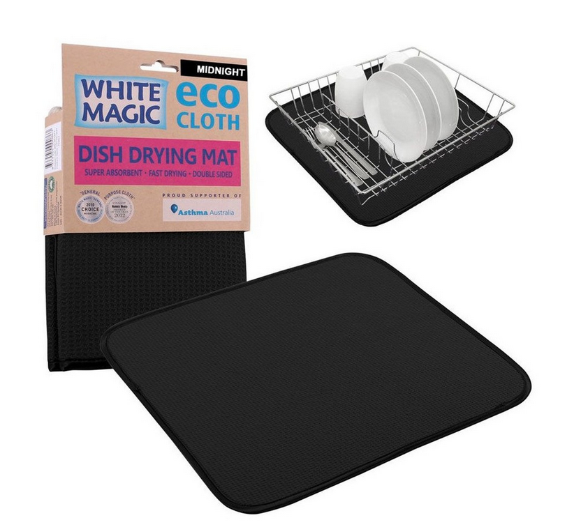 White Magic Eco Cloth Dish Drying Mat - Midnight