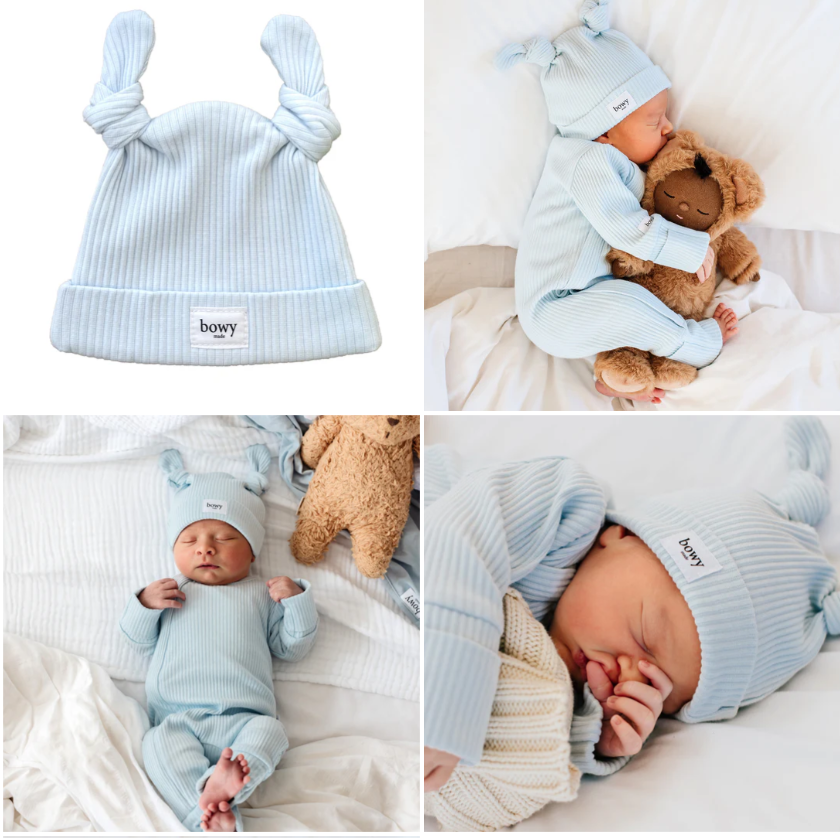 Double Knot Beanie - Powder Blue