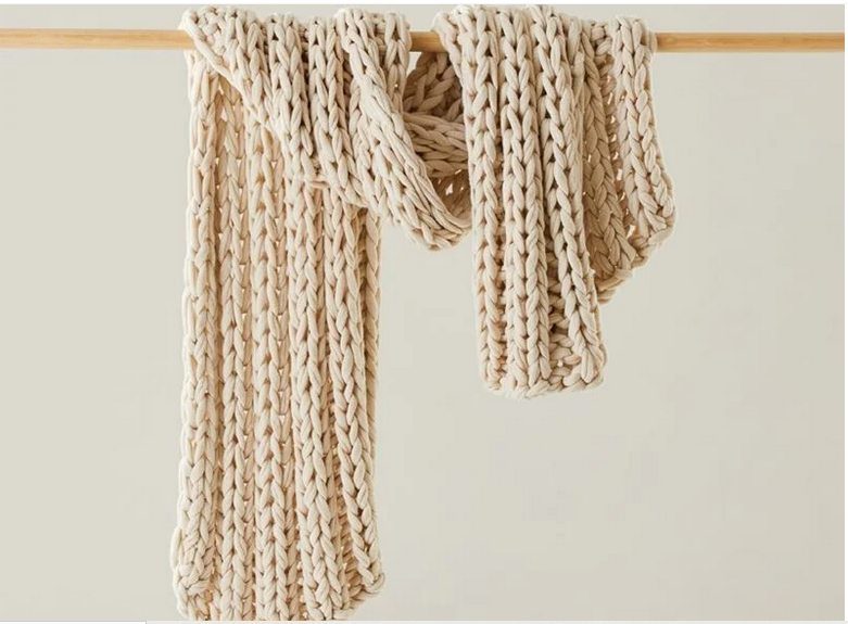 Newport Natural Chunky Knit Throw