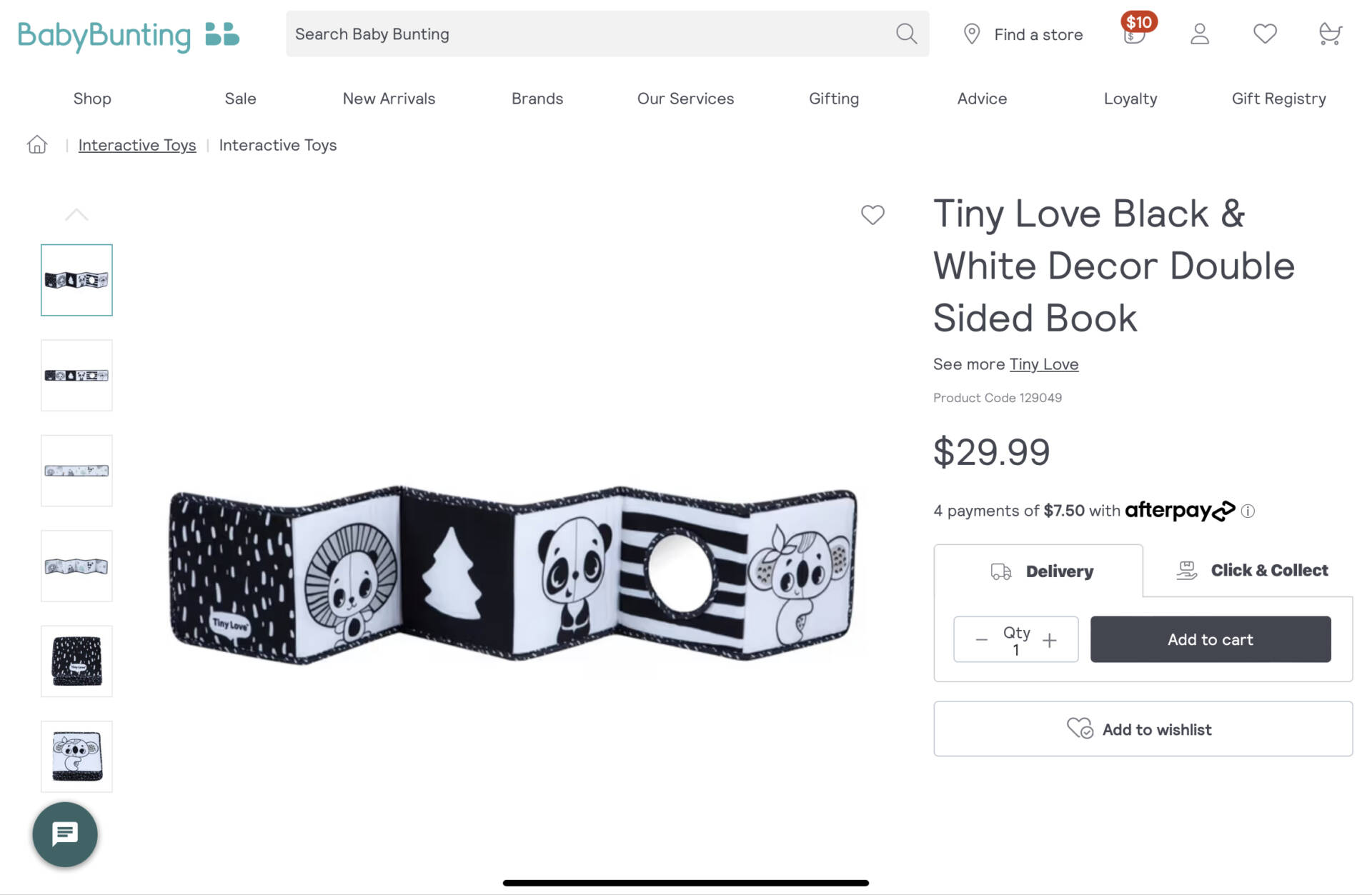 Tiny Love Black & White Decor Double Sided Book