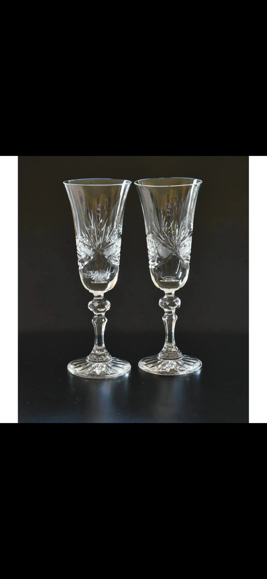 Vintage Crystal Champagne Flutes