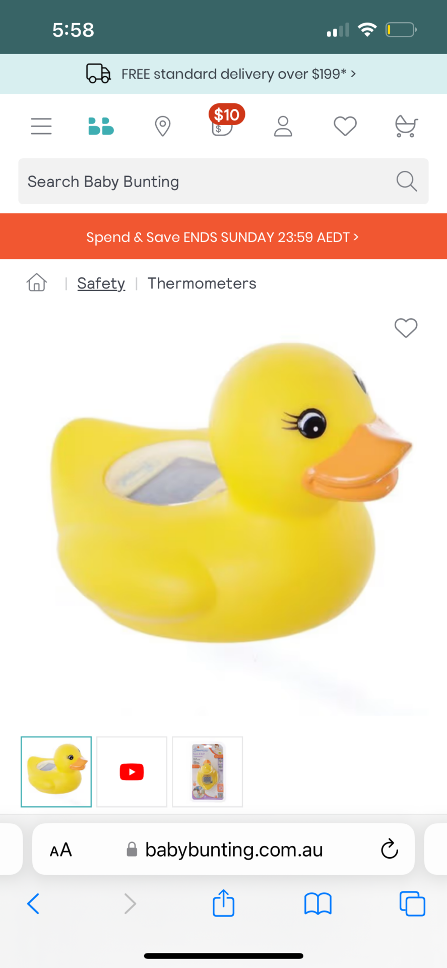 Dreambaby Room & Bath Thermometer Duck