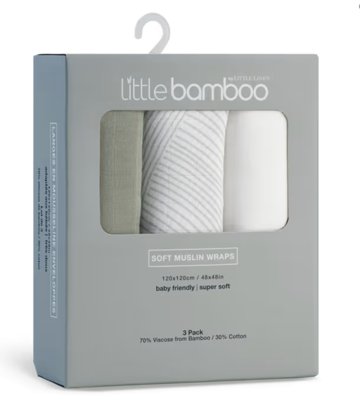 Little Bamboo Muslin Wrap Bayleaf 3 Pack