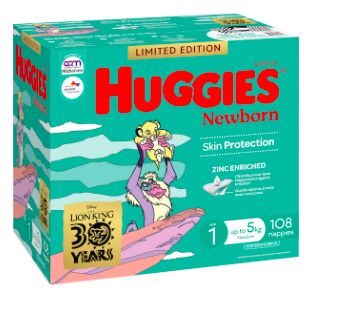 Huggies Newborn Nappies Size 1 (up To 5kg) 108 Pack