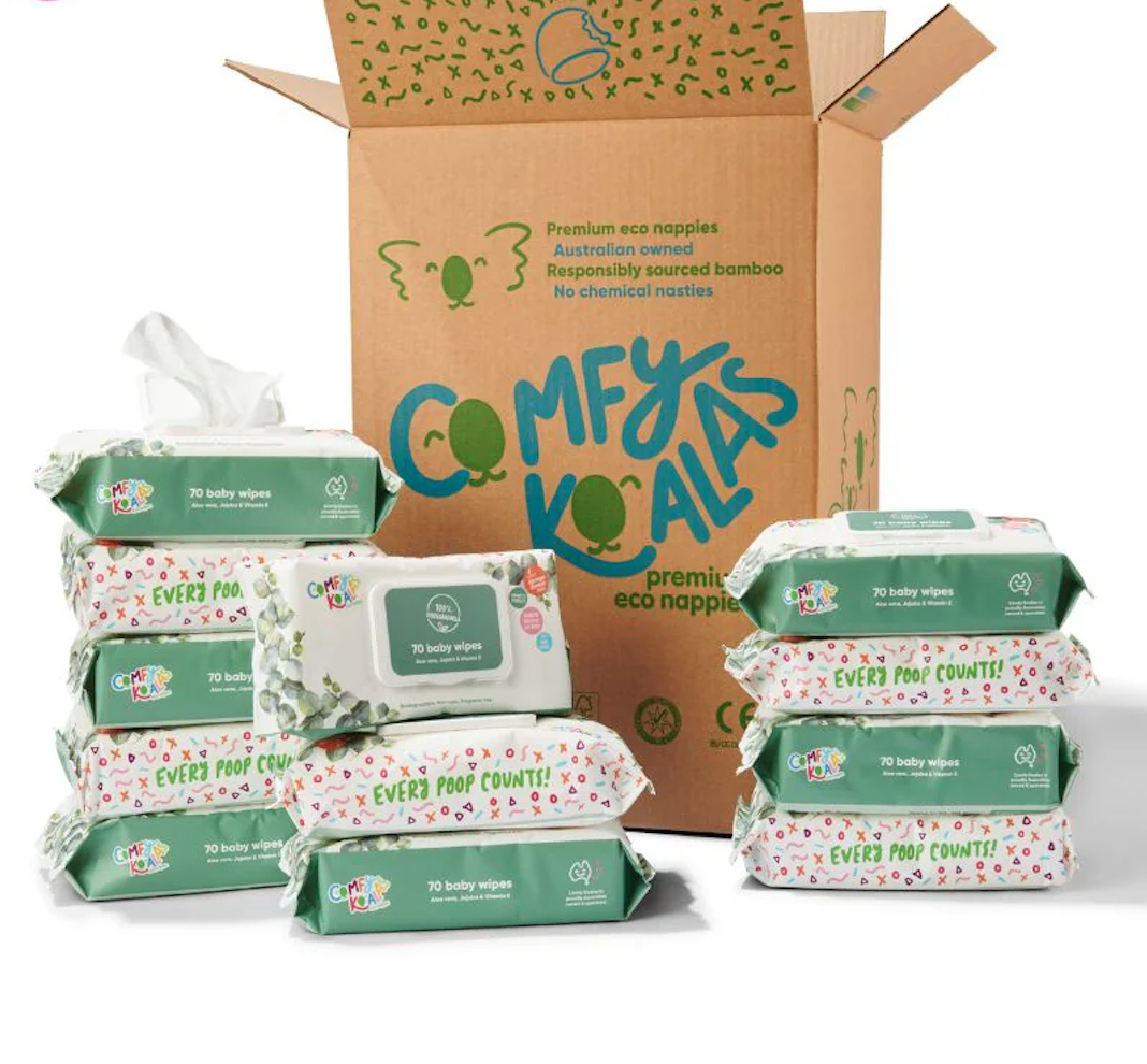 Comfy Koalas Baby Wipes - 12 Pack