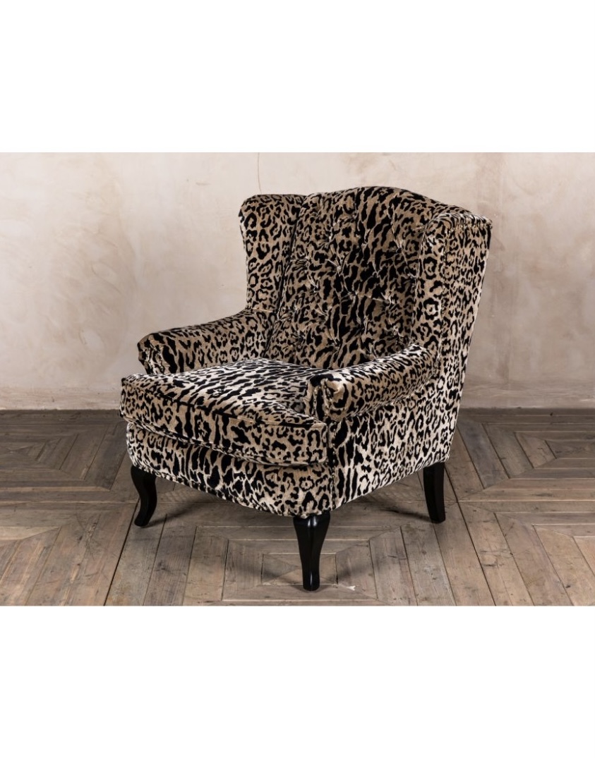 Velvet Leopard Chair