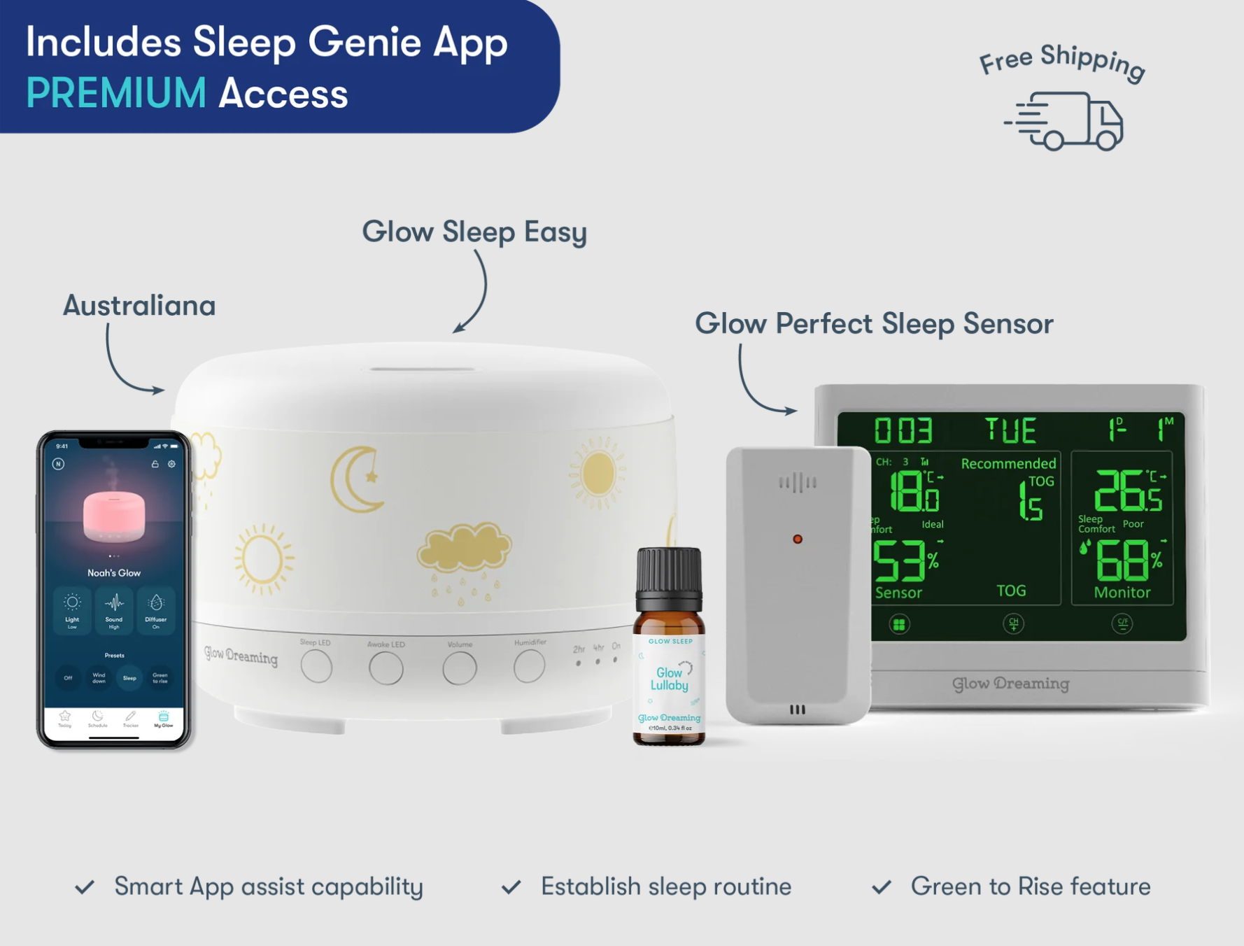 Glow Sleep Smart Bundle White Noise Machine