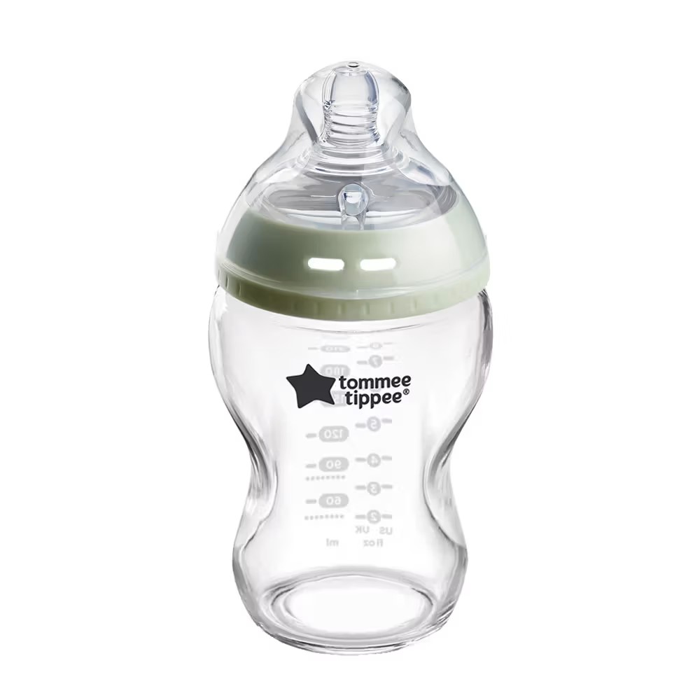 Tommee Tippee Natural Start Anti-Colic Glass Bottle With Slow Flow Teats 250Ml 0M+