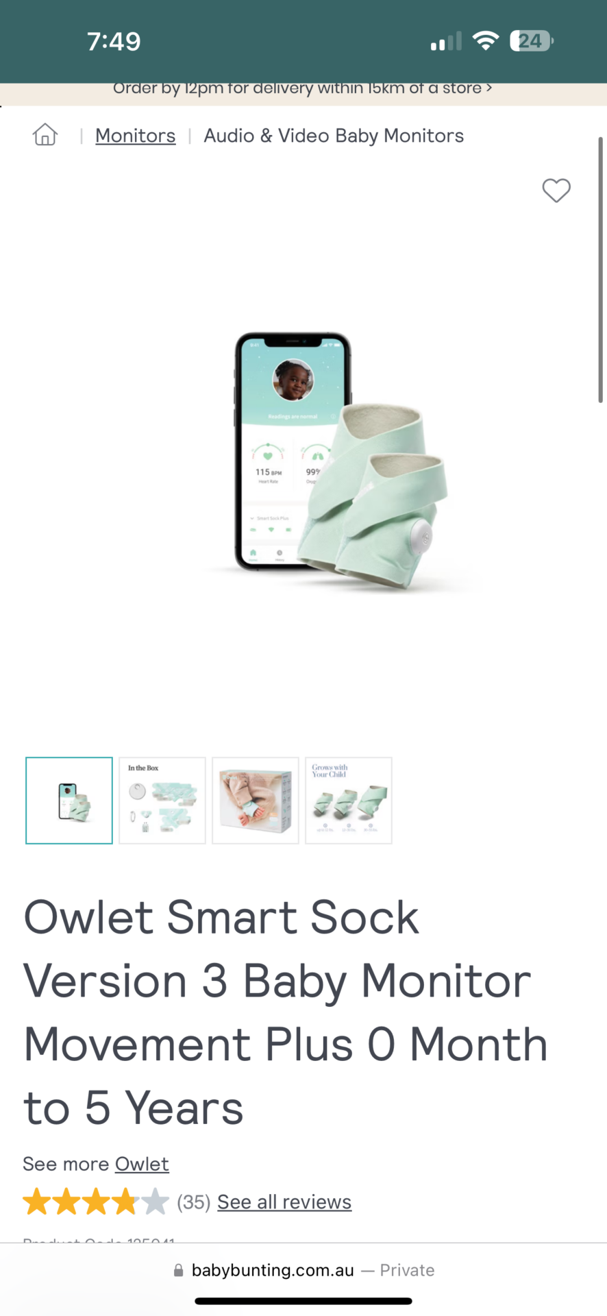 Owlet sock and monitor