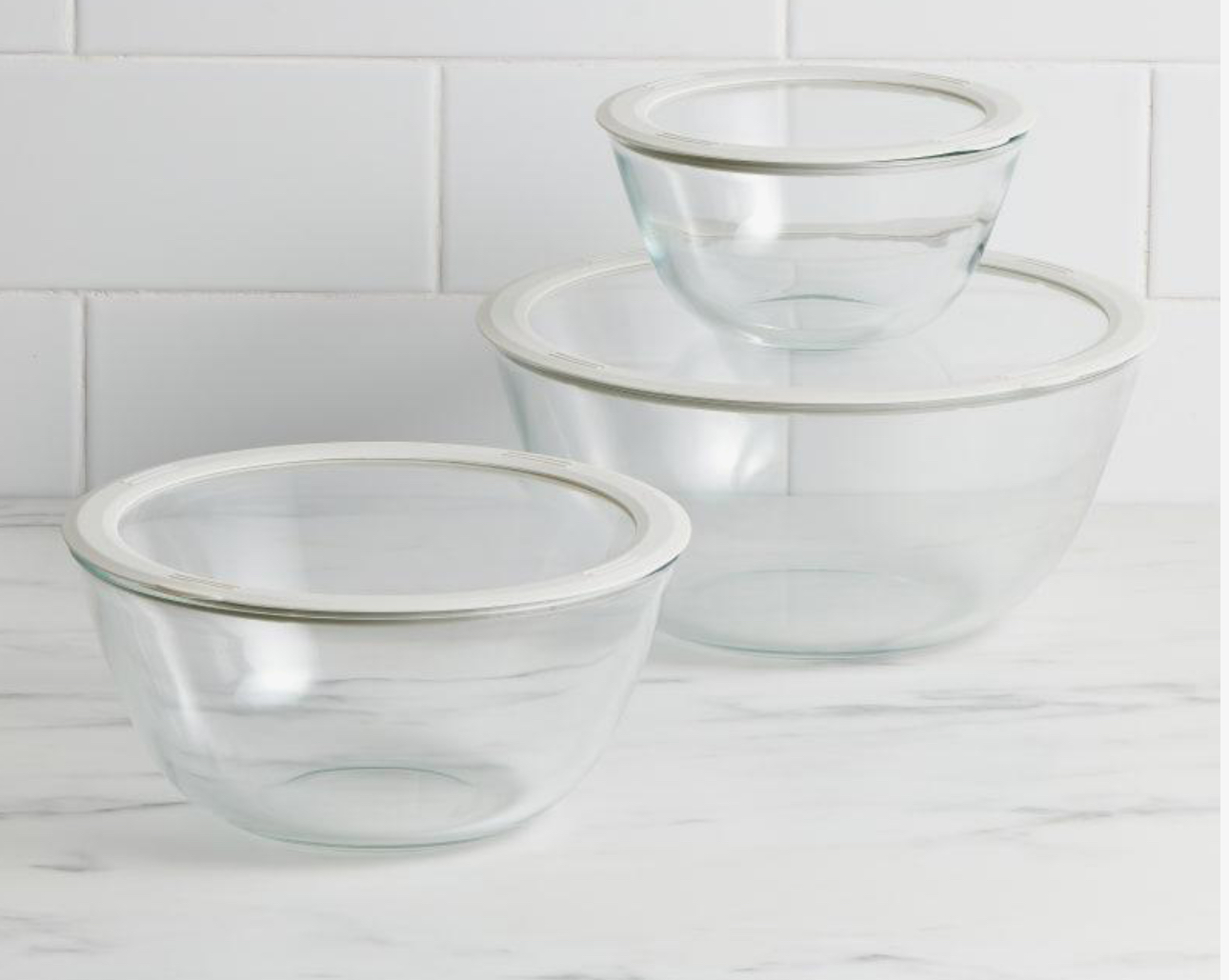 Kitchen Pro Mixwell Mixing Bowl with Glass Lid Set 3pc