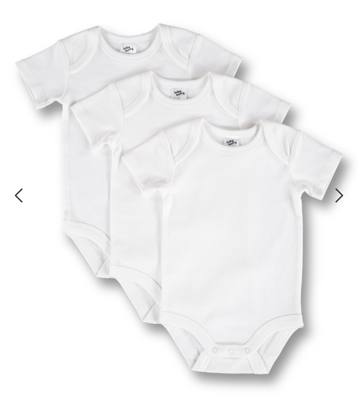 6-12 Plain White Cotton Short Sleeve Bodysuits