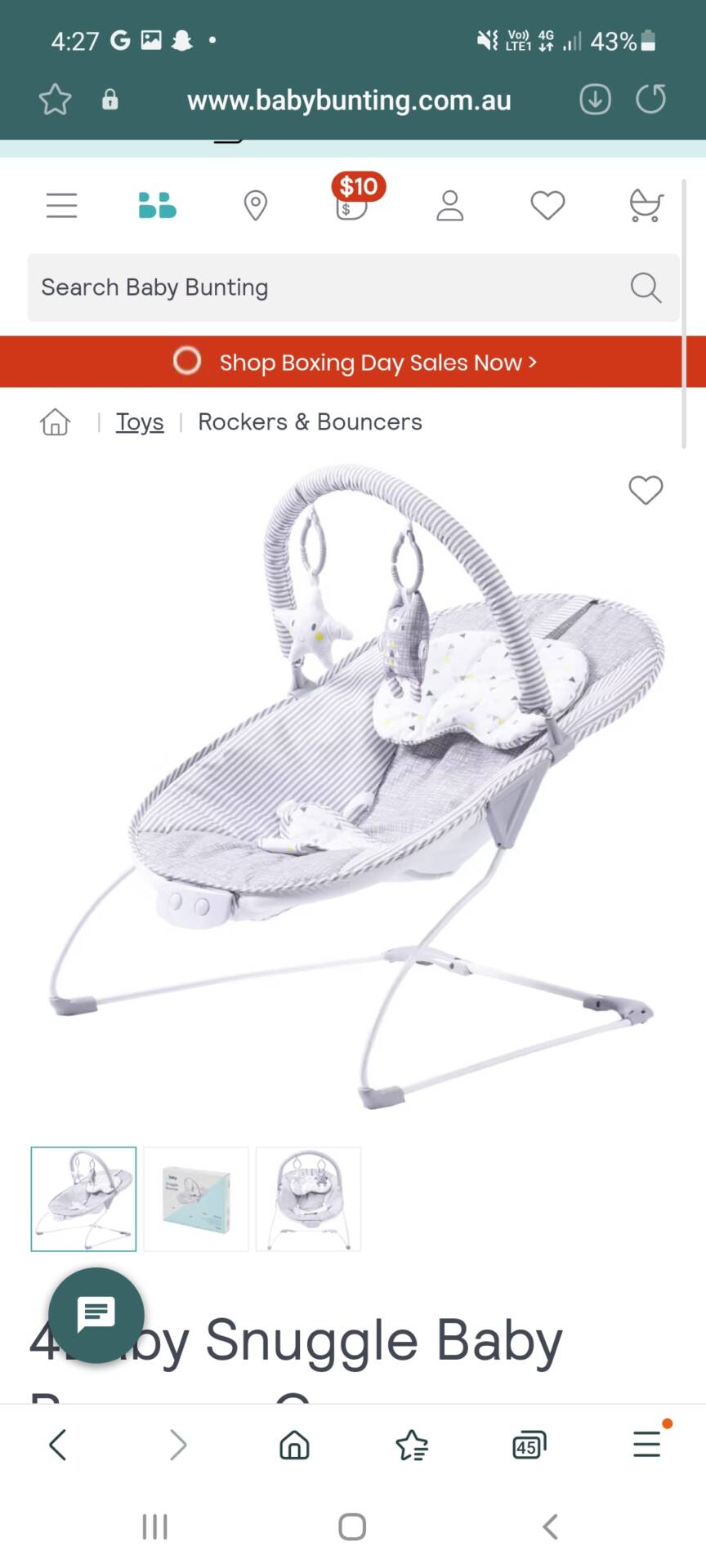 Baby swing/rocker