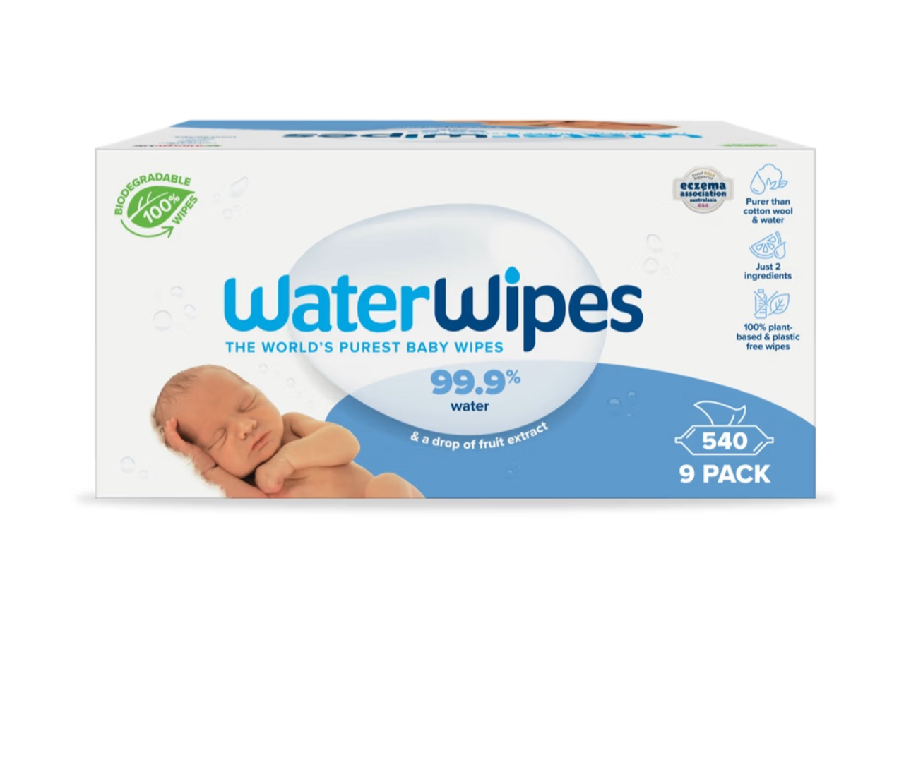 Waterwipes Biodegradable Baby Wipes 9x60 Pack