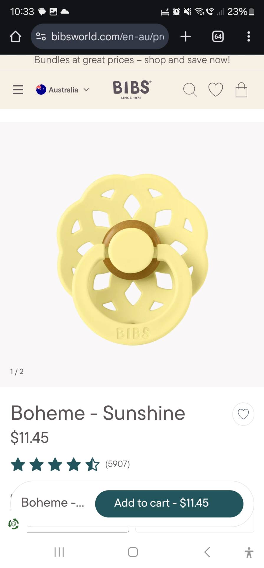 BIBS Dummy- Boheme - Sunshine