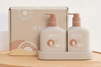 al.ive body Calming Oatmeal Baby Duo Wash & Body Lotion Tray Gift Set